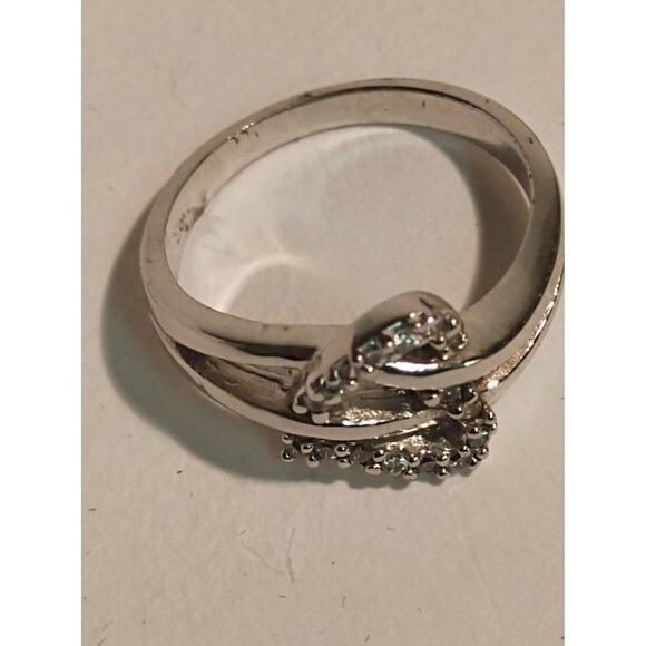 Sterling Silver 925 Women's Size 6 Ring Heart design with Cubic Zirconia  NEW - Picture 8 of 10